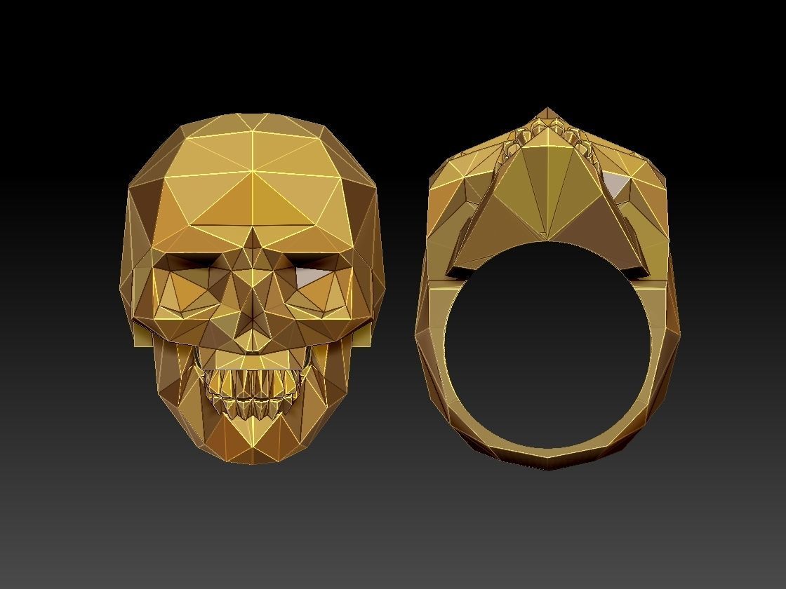 skull ring 3D print model_4