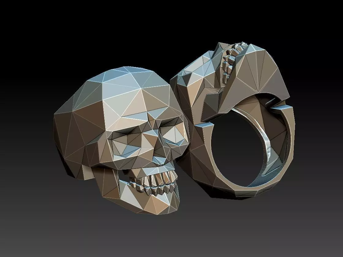 skull ring 3D print model_0