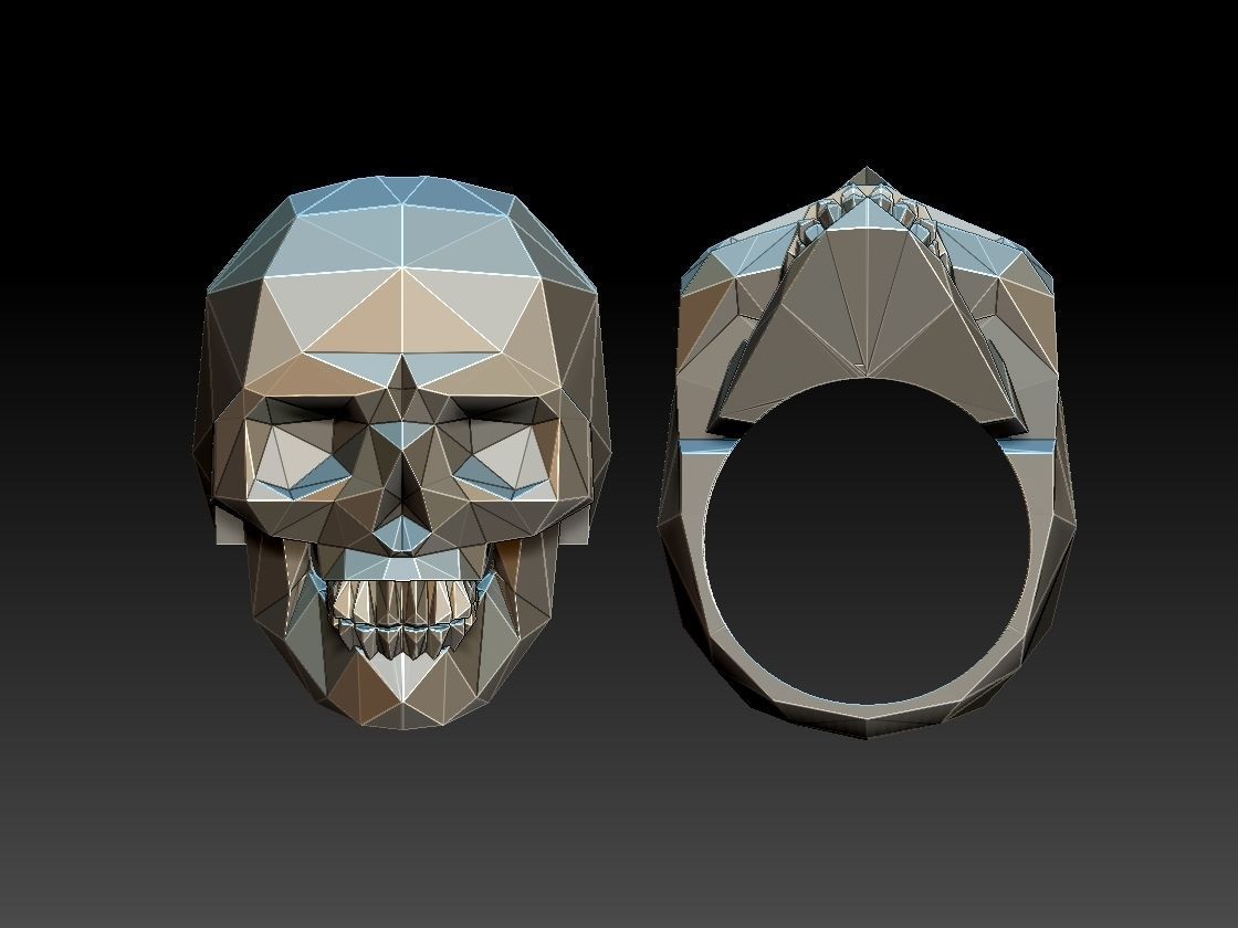 skull ring 3D print model_5