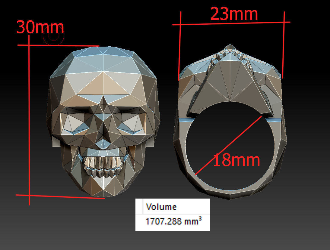 skull ring 3D print model_2
