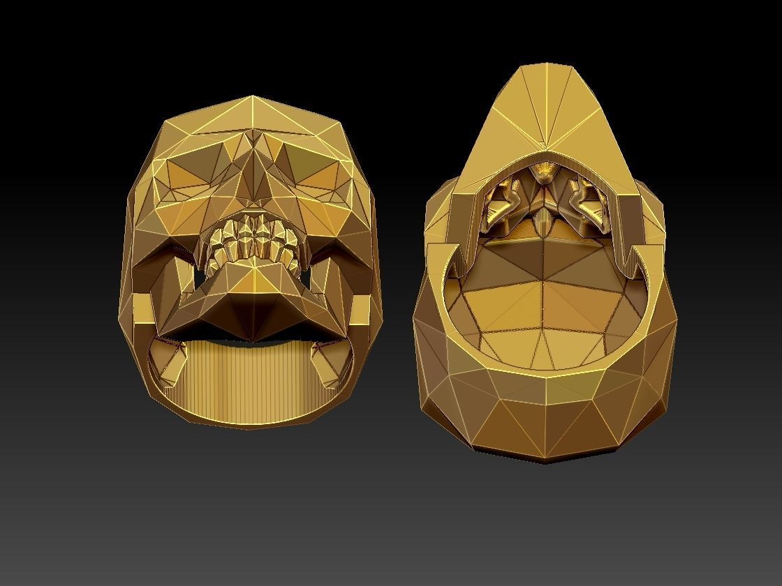 skull ring 3D print model_1