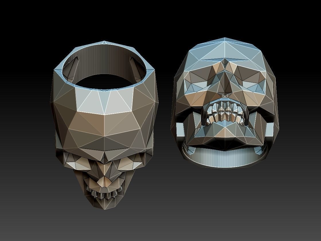 skull ring 3D print model_8