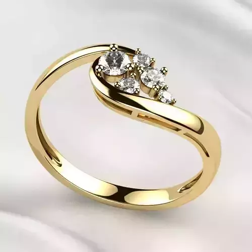 Gems Bunch Gold Ring 3D print model