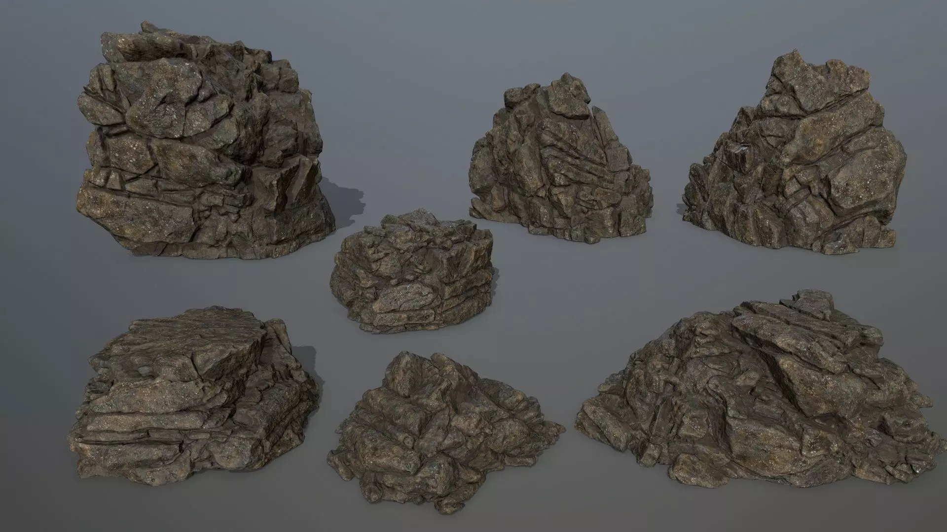 rocks rock Low-poly 3D model_0