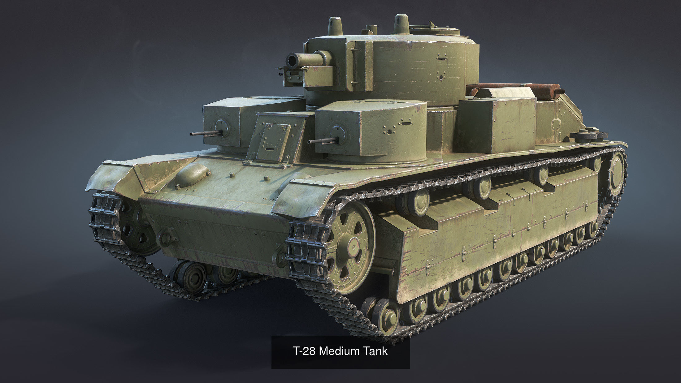 Inter-war Period Tanks Set 3D Model Collection_7