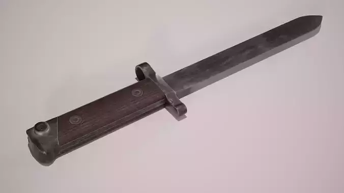 WW2 Italian Carcano M38 Bayonet Low-poly 3D model