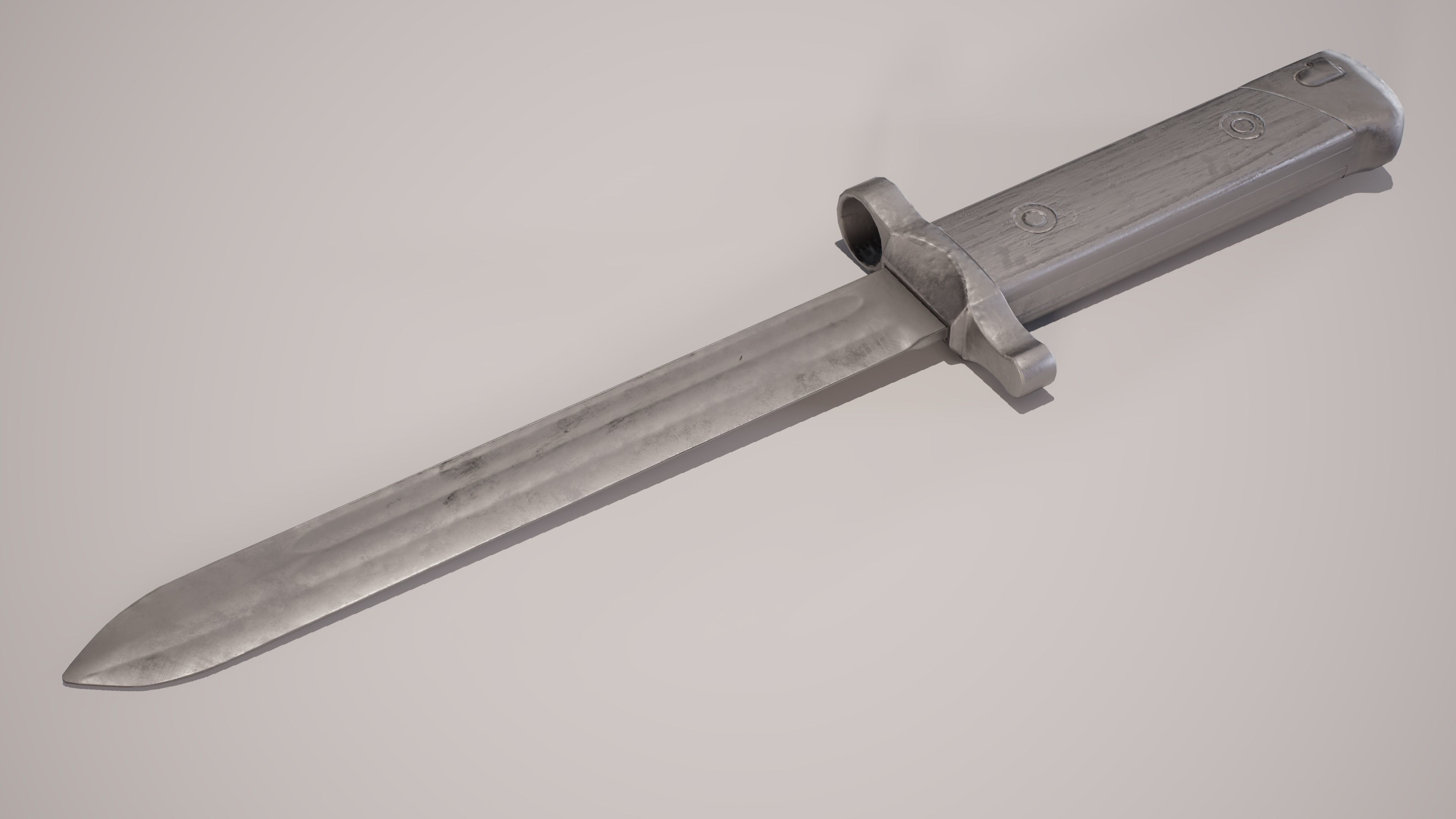 WW2 Italian Carcano M38 Bayonet Low-poly 3D model_12