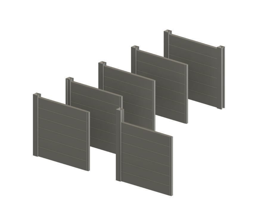 Model Railway Concrete Fencing 6ft Tall - Kit Build 3D print model_1