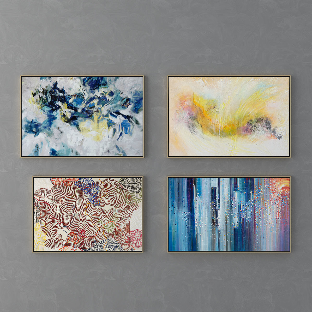 Collection of modern paintings horchow - 2 3D model_3