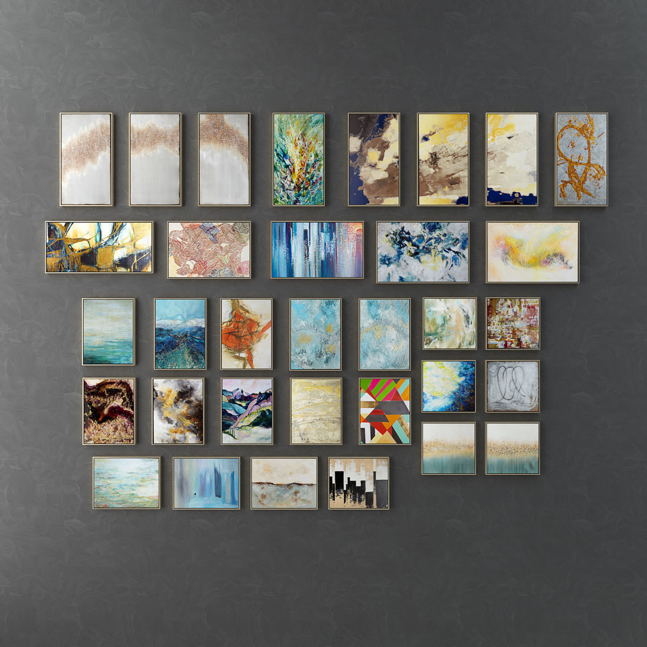 Collection of modern paintings horchow - 2 3D model_5