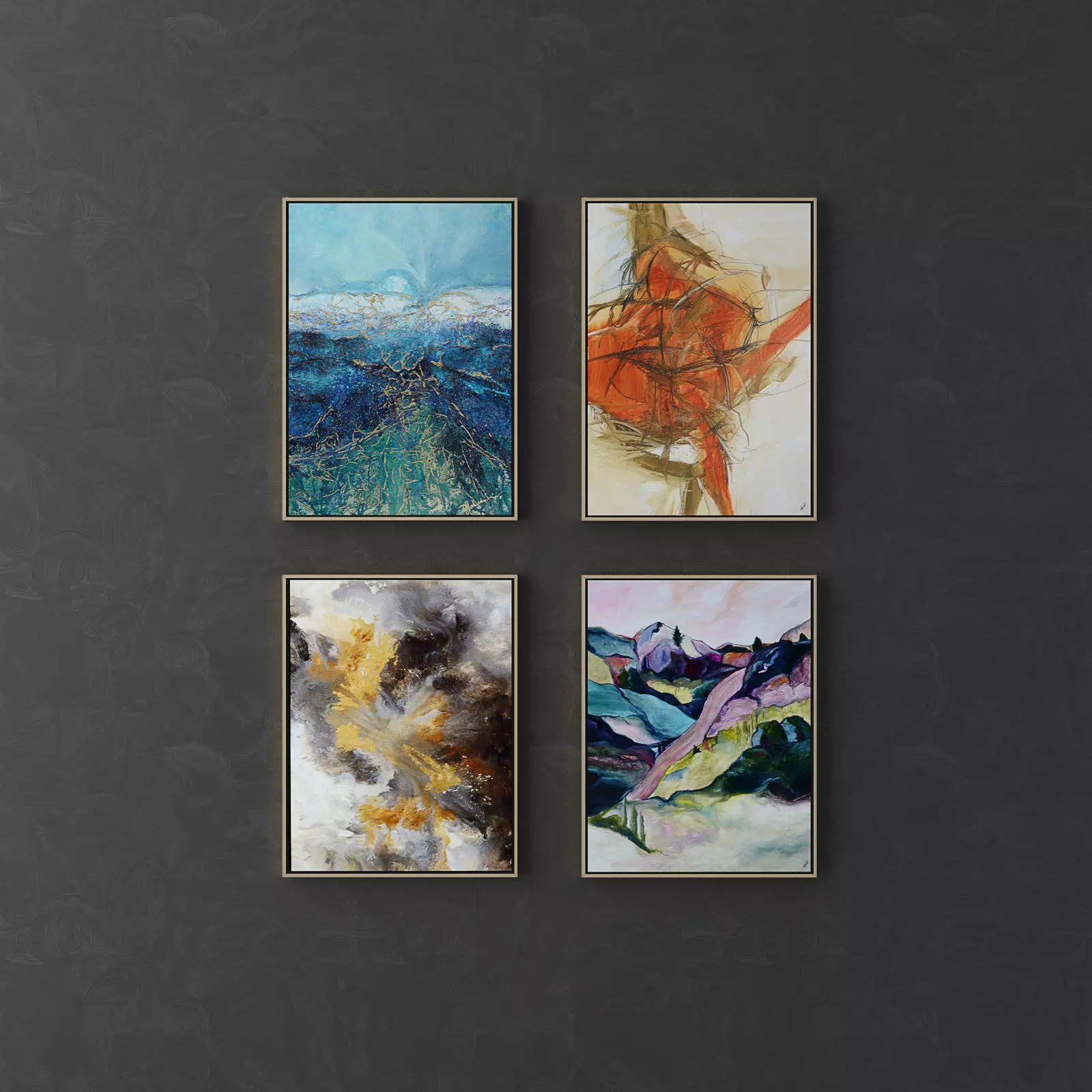 Collection of modern paintings horchow - 2 3D model_0