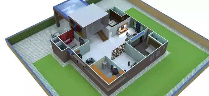 House Design Like Villa In Sketchup With Rendered