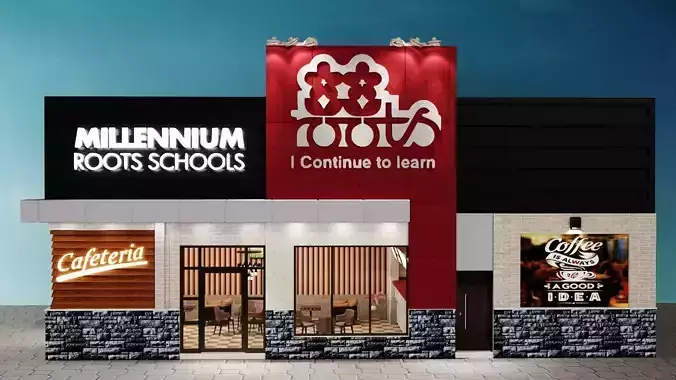 school cafeteria  exterior 3d model