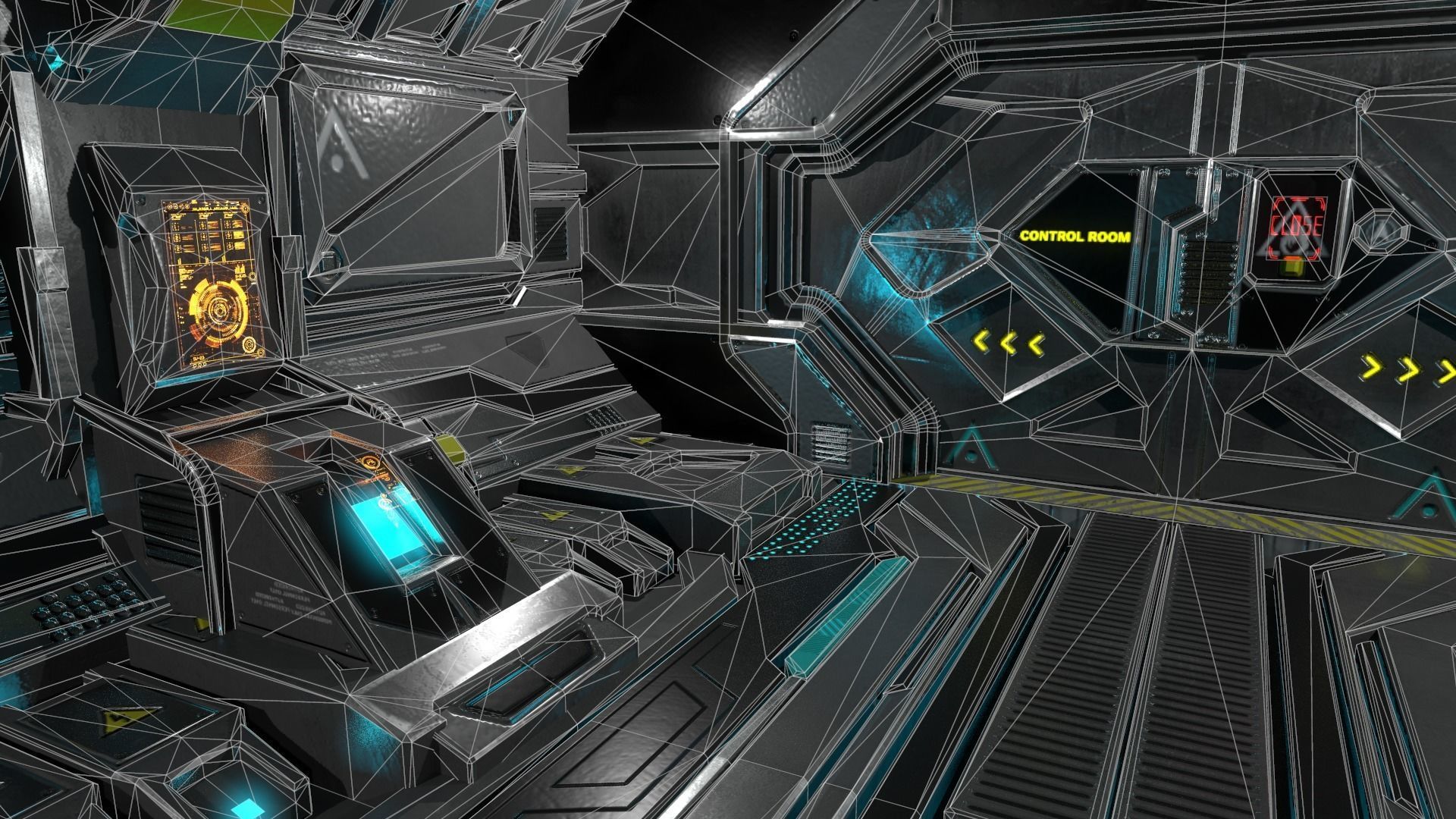 3D model Sci Fi Corridor VR / AR / low-poly | CGTrader