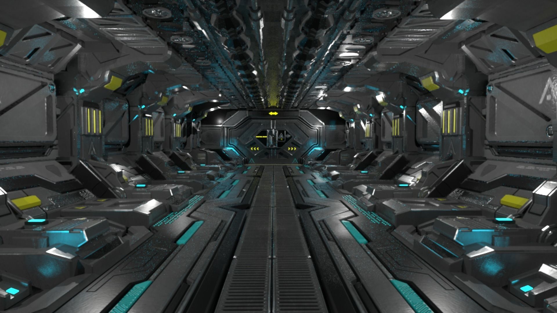 3D model Sci Fi Corridor VR / AR / low-poly | CGTrader