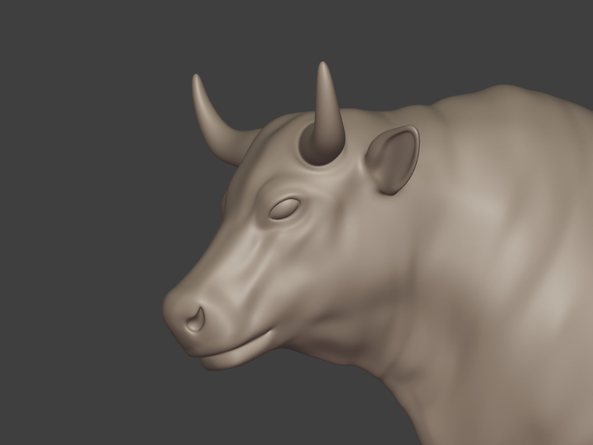 Bull Statue Low-poly 3D model_19