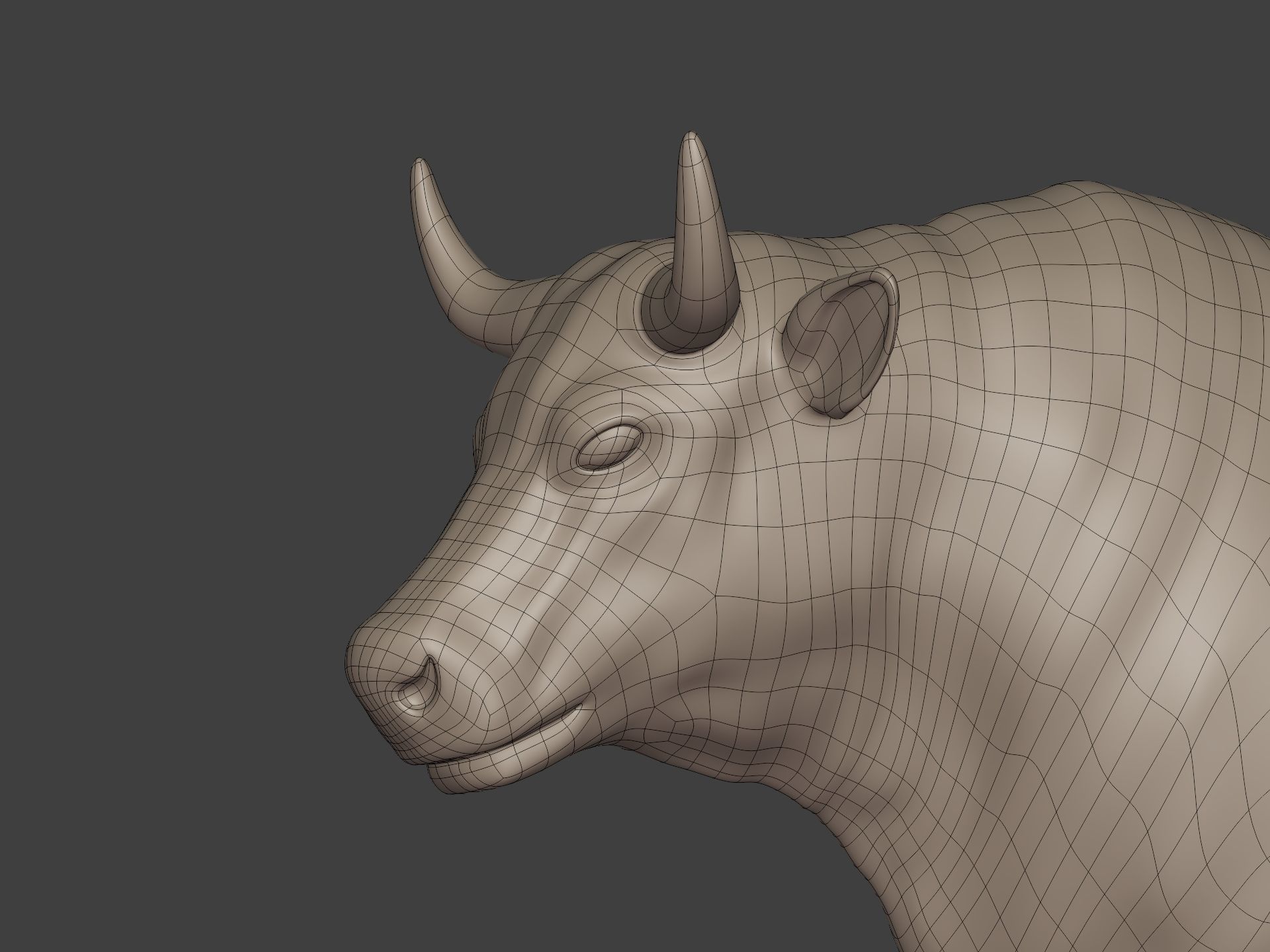 Bull Statue Low-poly 3D model_20
