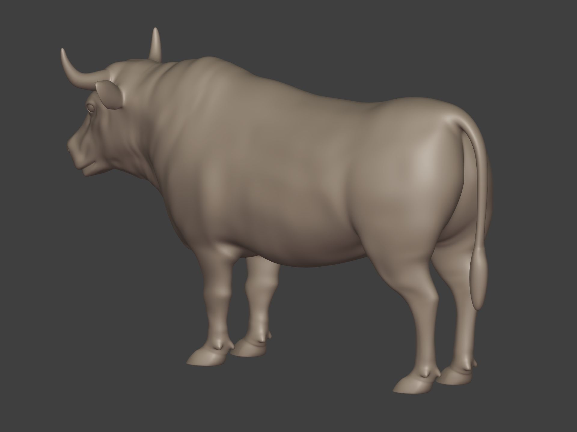 Bull Statue Low-poly 3D model_9