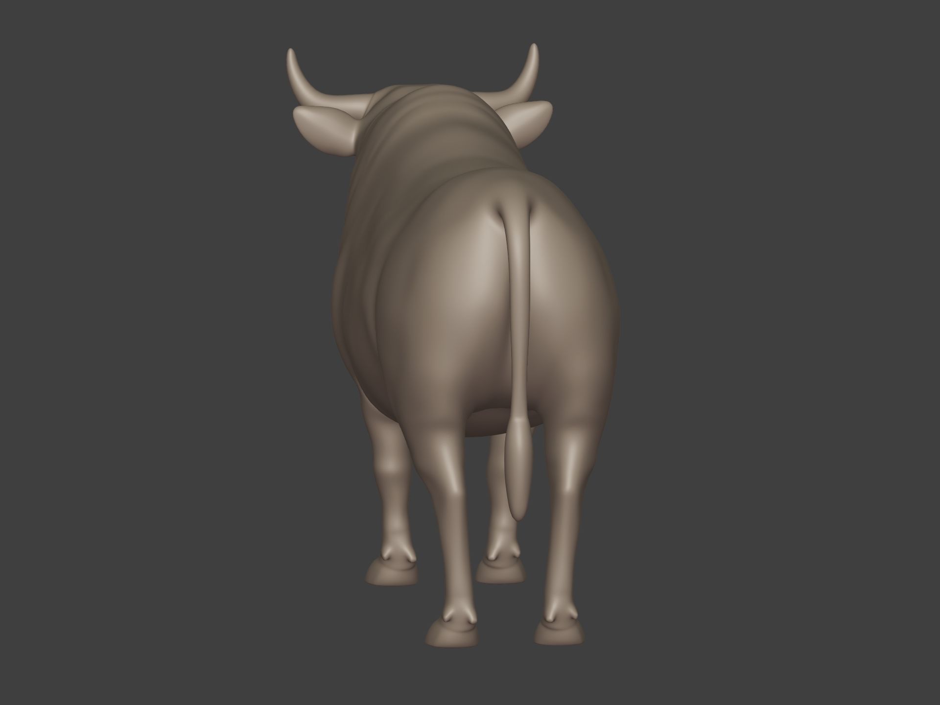 Bull Statue Low-poly 3D model_11
