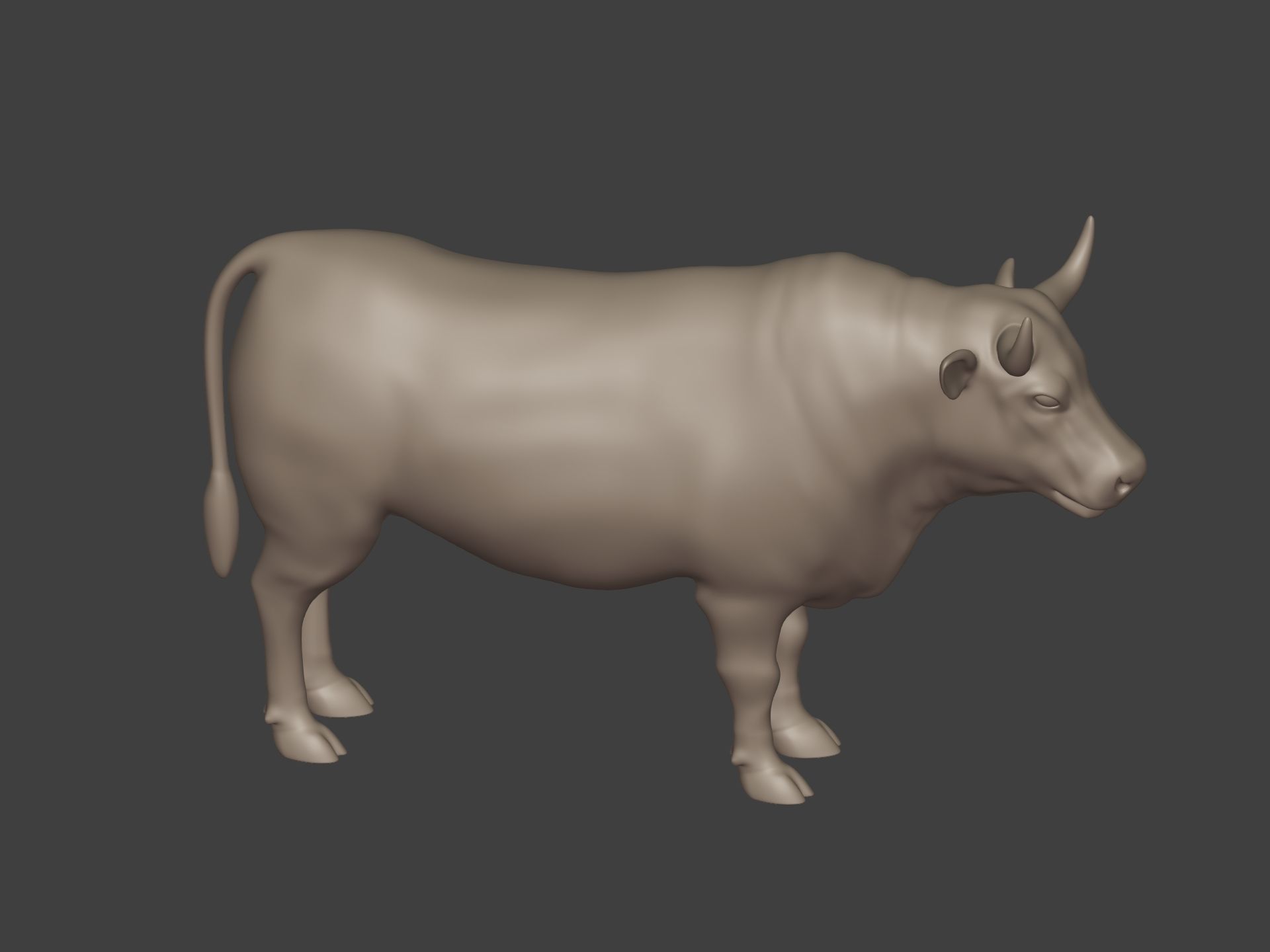 Bull Statue Low-poly 3D model_17