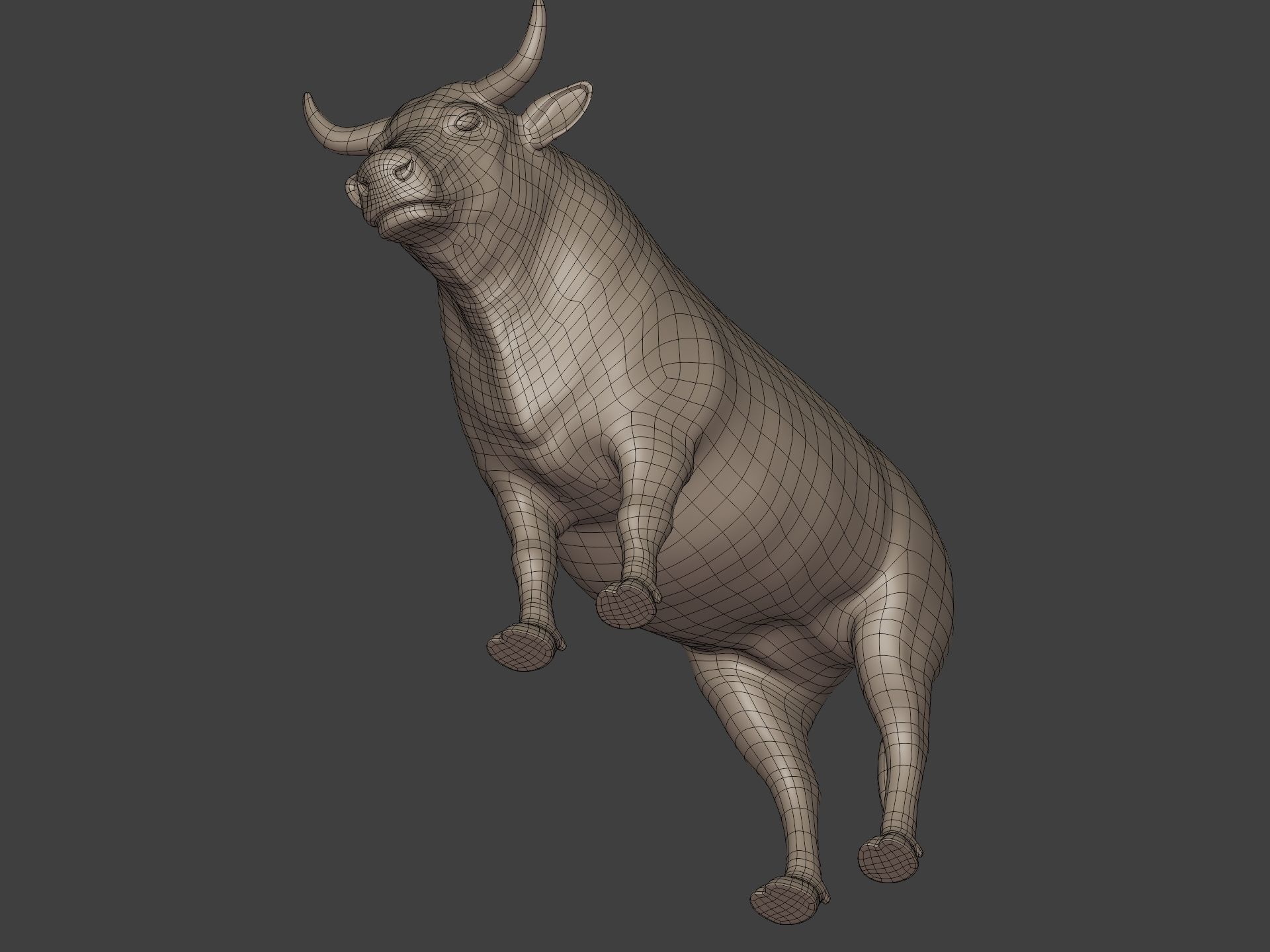 Bull Statue Low-poly 3D model_16