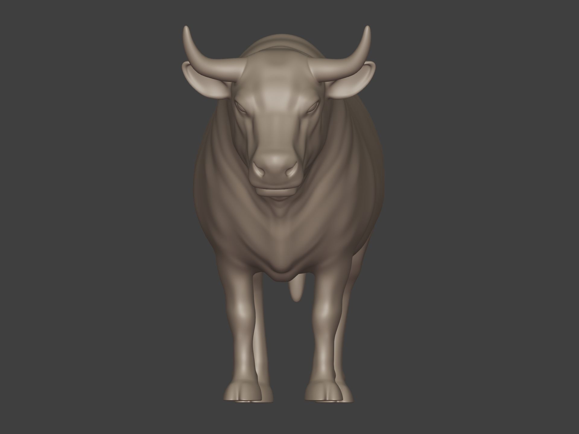 Bull Statue Low-poly 3D model_5