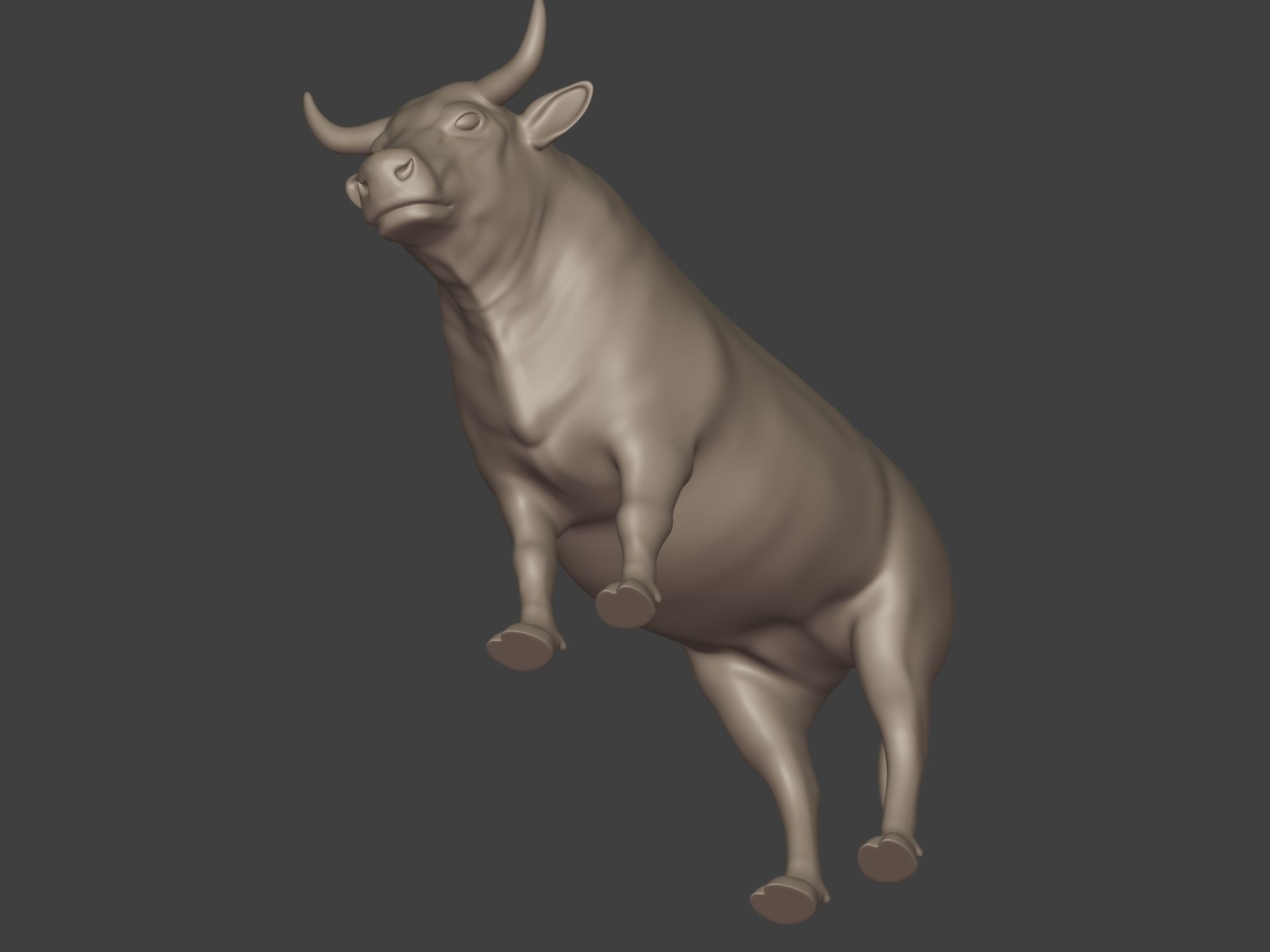 Bull Statue Low-poly 3D model_15