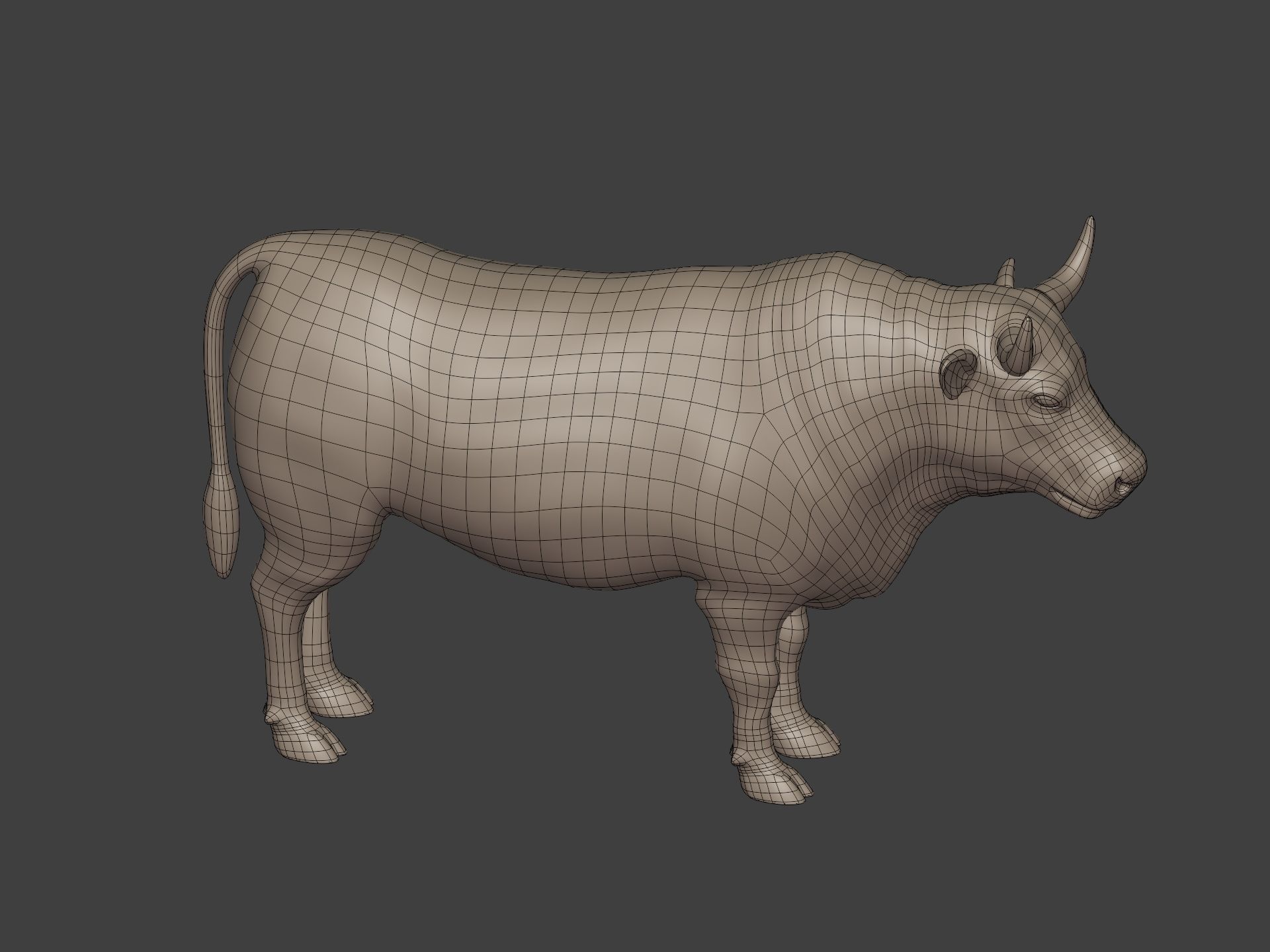 Bull Statue Low-poly 3D model_18