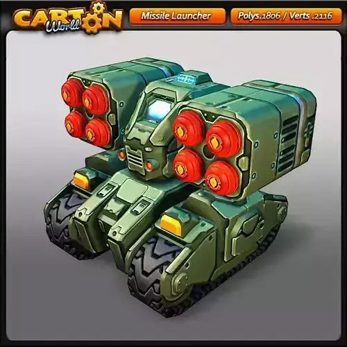 Cartoon Missile Launcher Low-poly 3D model