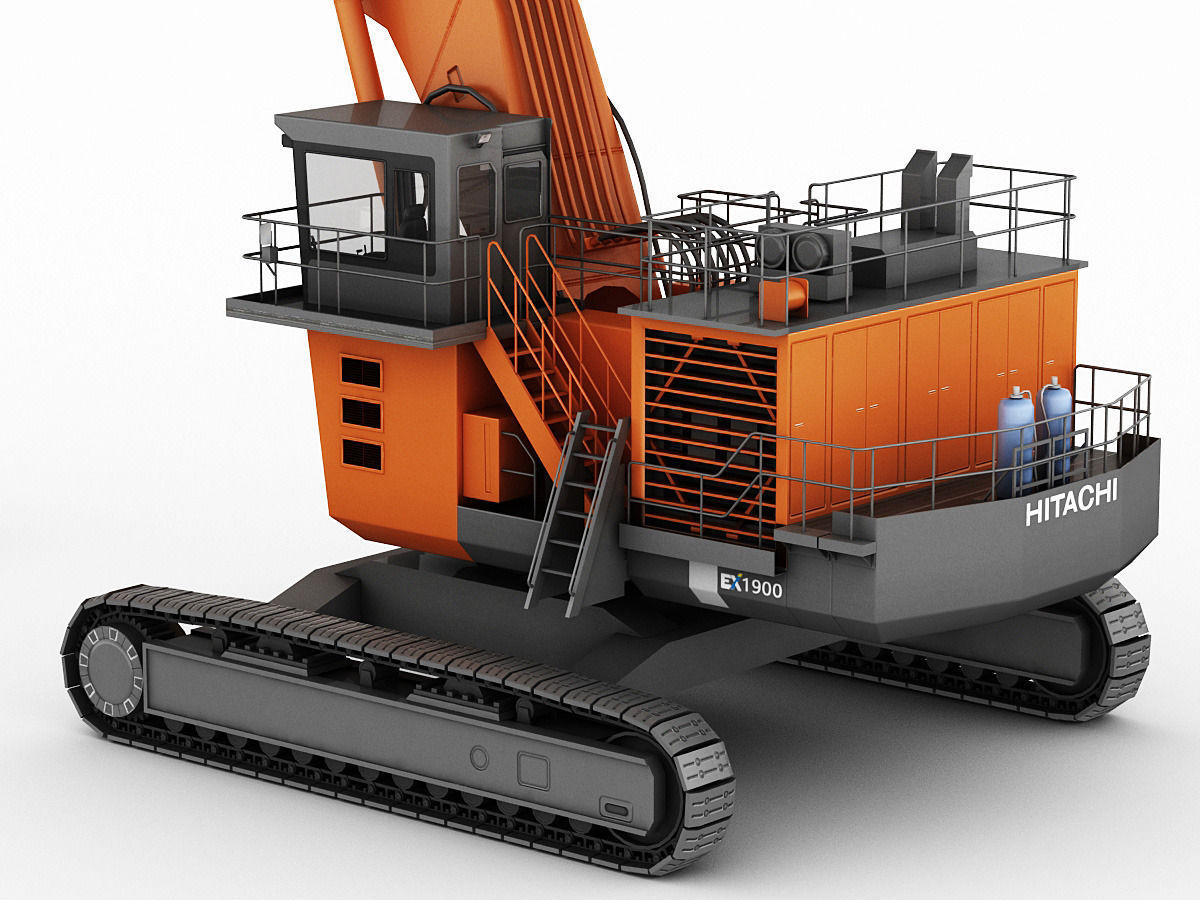 Hitachi EX1900 Low-poly 3D model_5