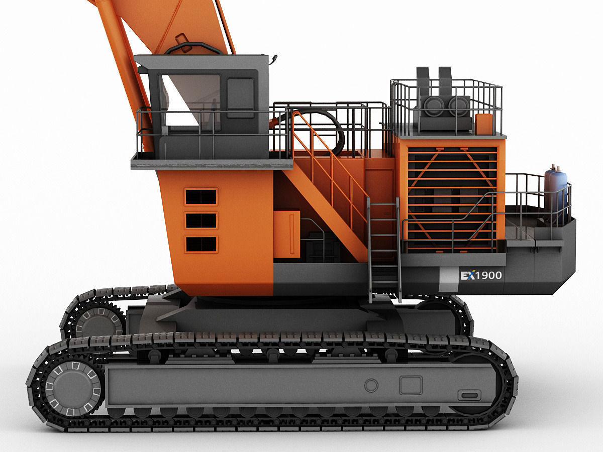Hitachi EX1900 Low-poly 3D model_7