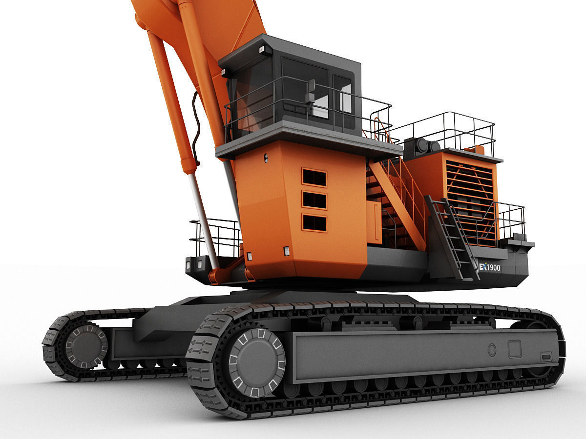 Hitachi EX1900 Low-poly 3D model_10
