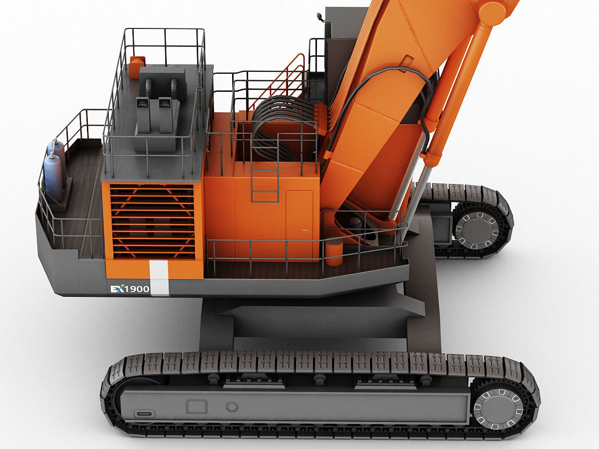 Hitachi EX1900 Low-poly 3D model_9