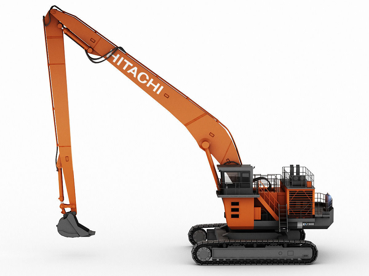 Hitachi EX1900 Low-poly 3D model_1