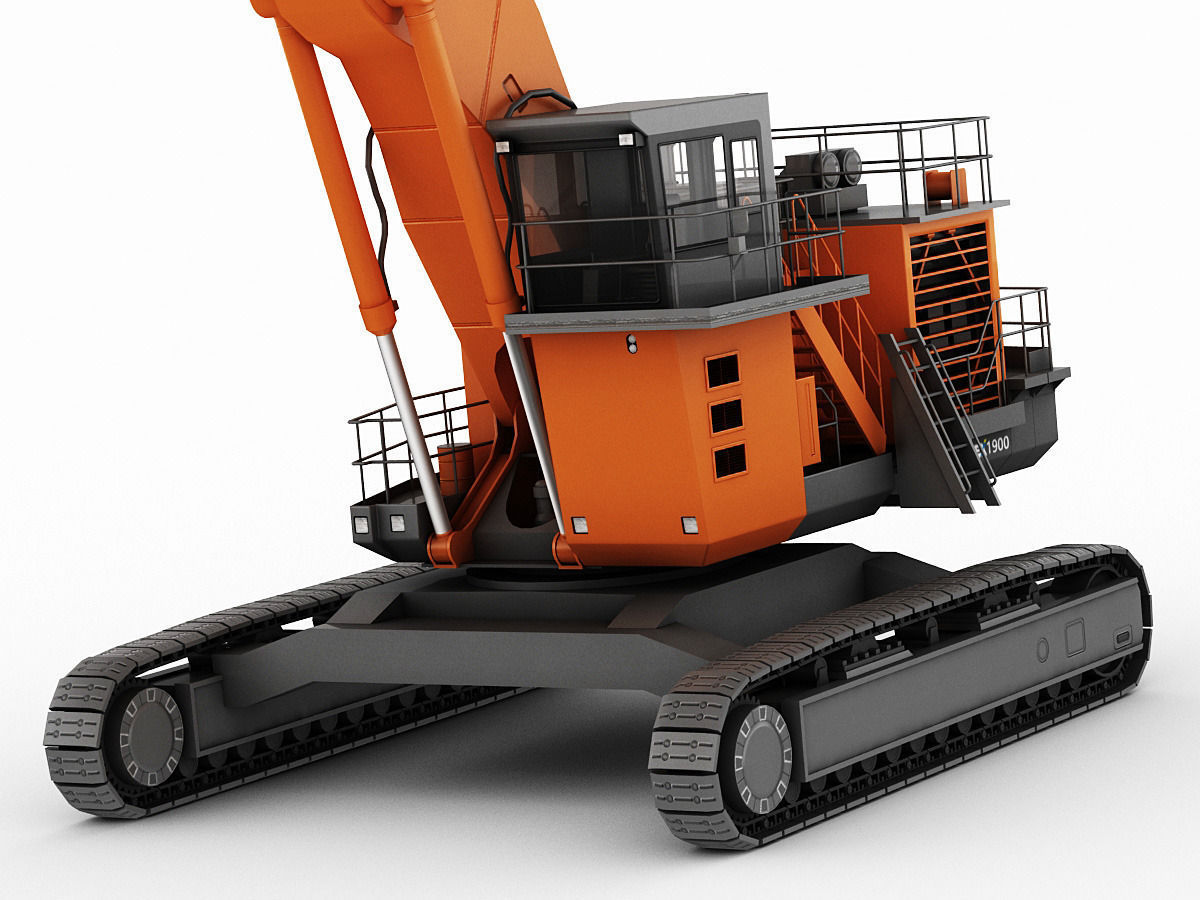 Hitachi EX1900 Low-poly 3D model_4