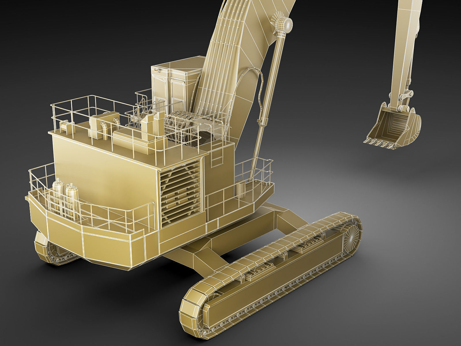 Hitachi EX1900 Low-poly 3D model_17