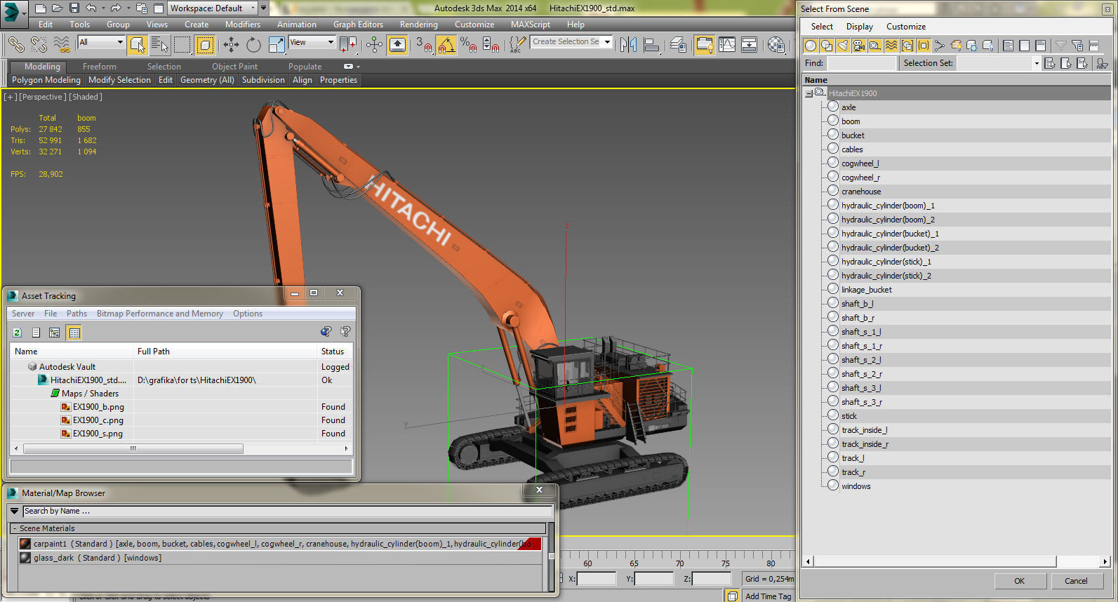 Hitachi EX1900 Low-poly 3D model_18