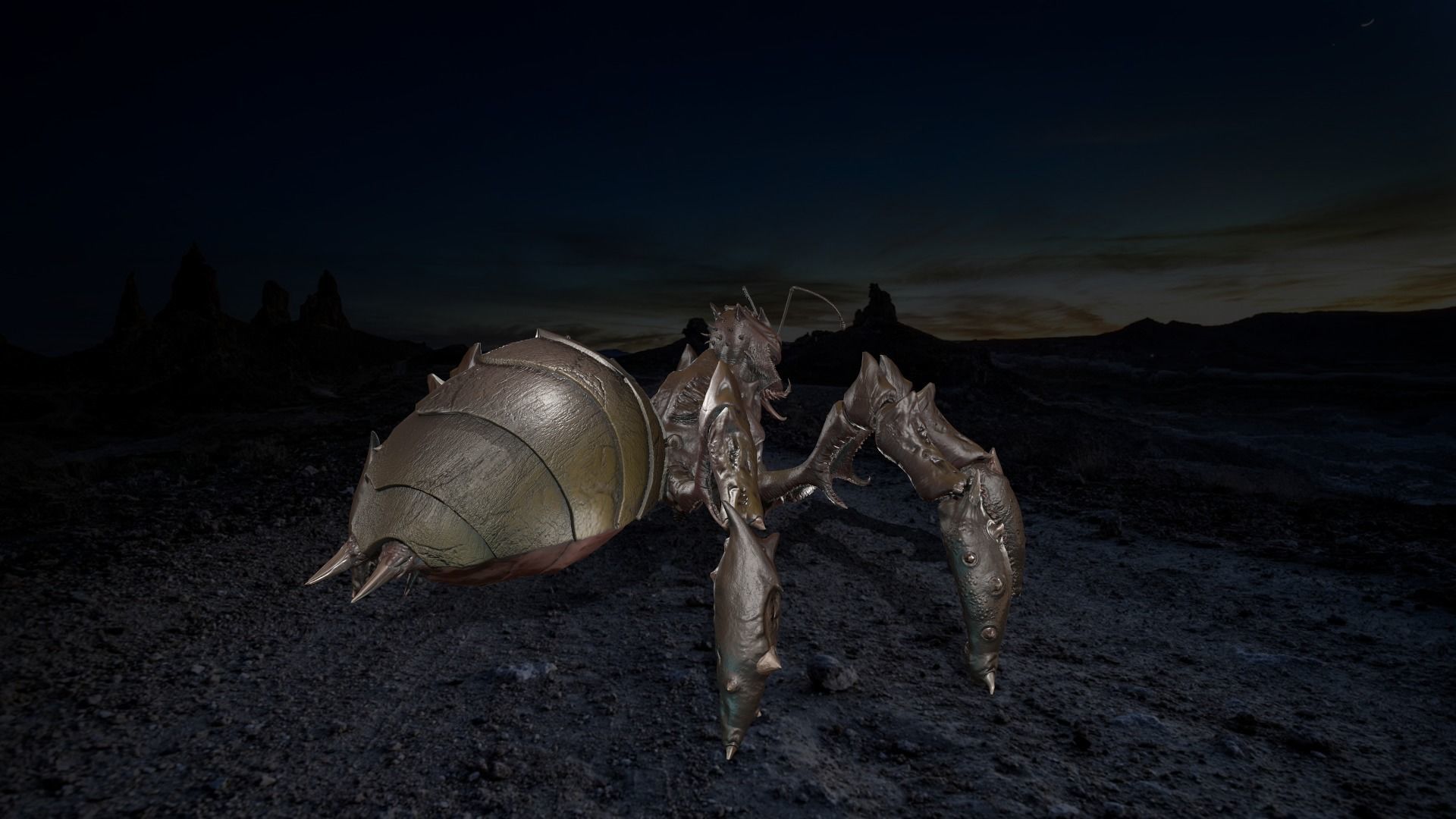 Low poly game model Ant Queen Low-poly 3D model_4
