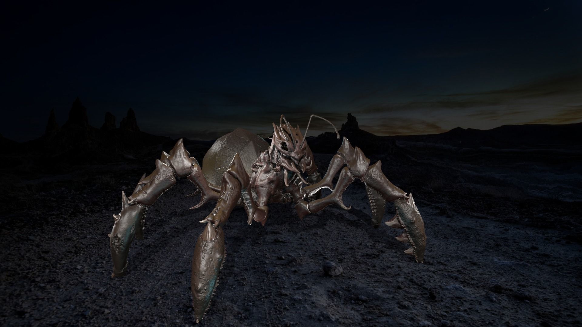 Low poly game model Ant Queen Low-poly 3D model_5