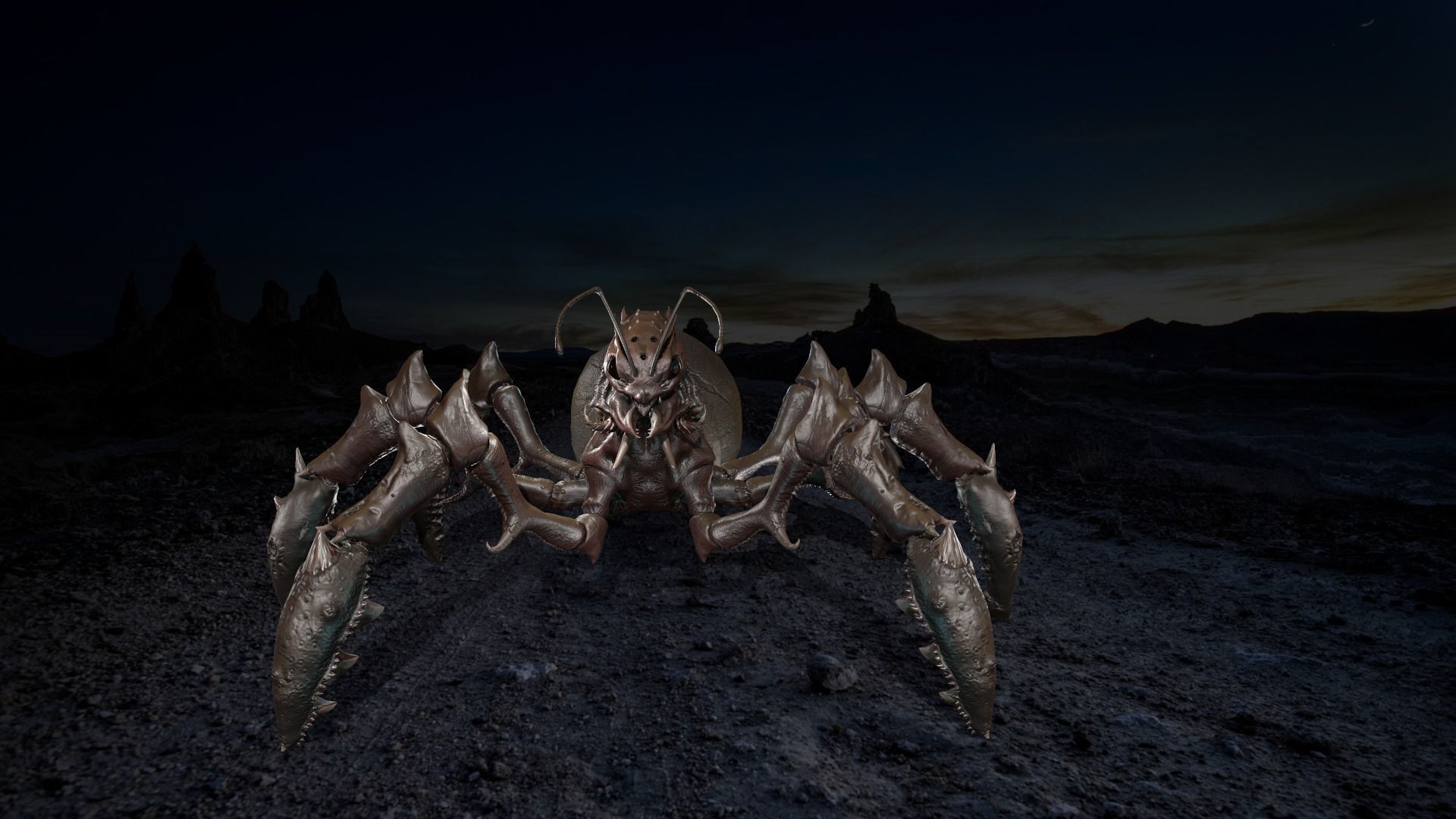 Low poly game model Ant Queen Low-poly 3D model_3