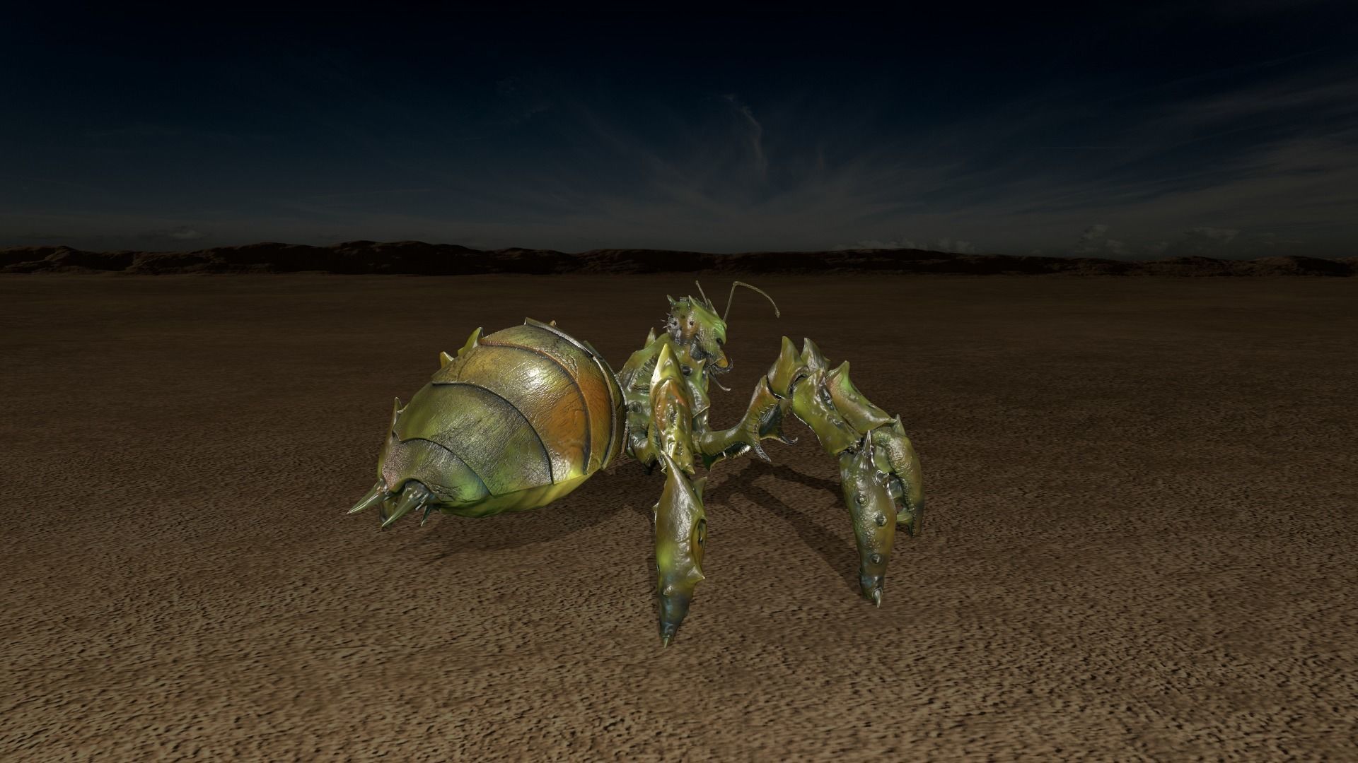Low poly game model Ant Queen Low-poly 3D model_10