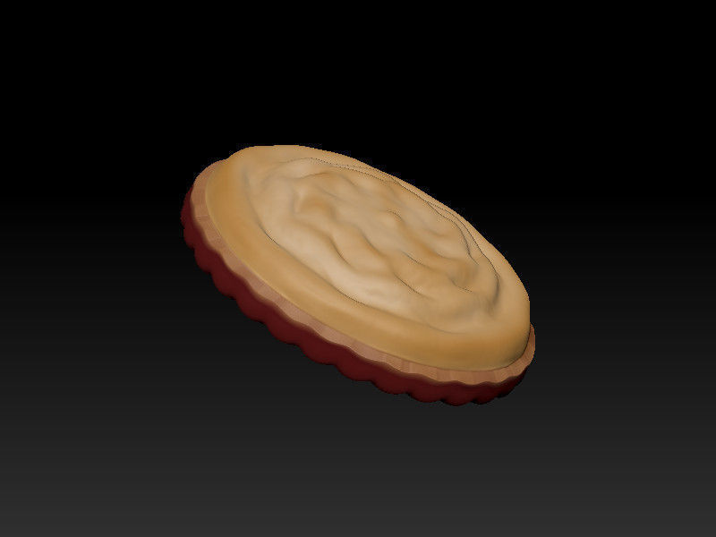 A simple pie Low-poly 3D model_1