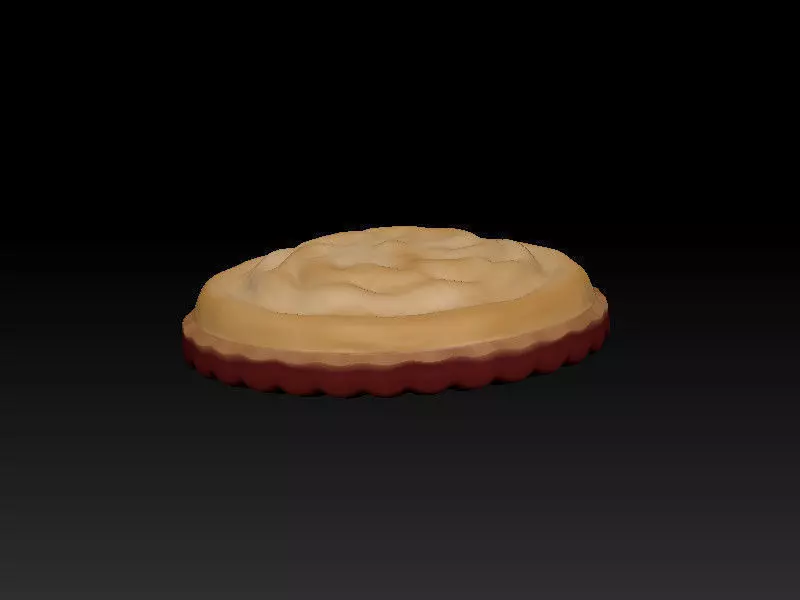 A simple pie Low-poly 3D model_0