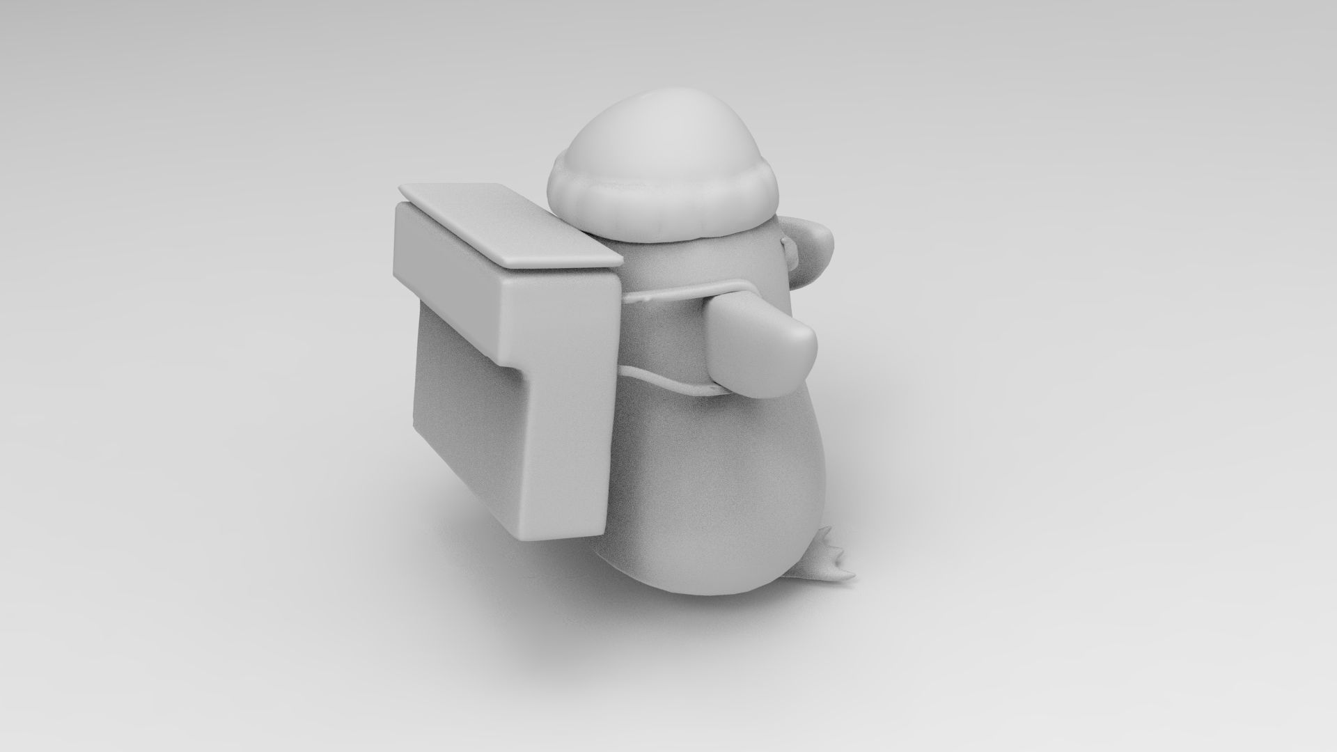 Penguin in hat 3D print model_8