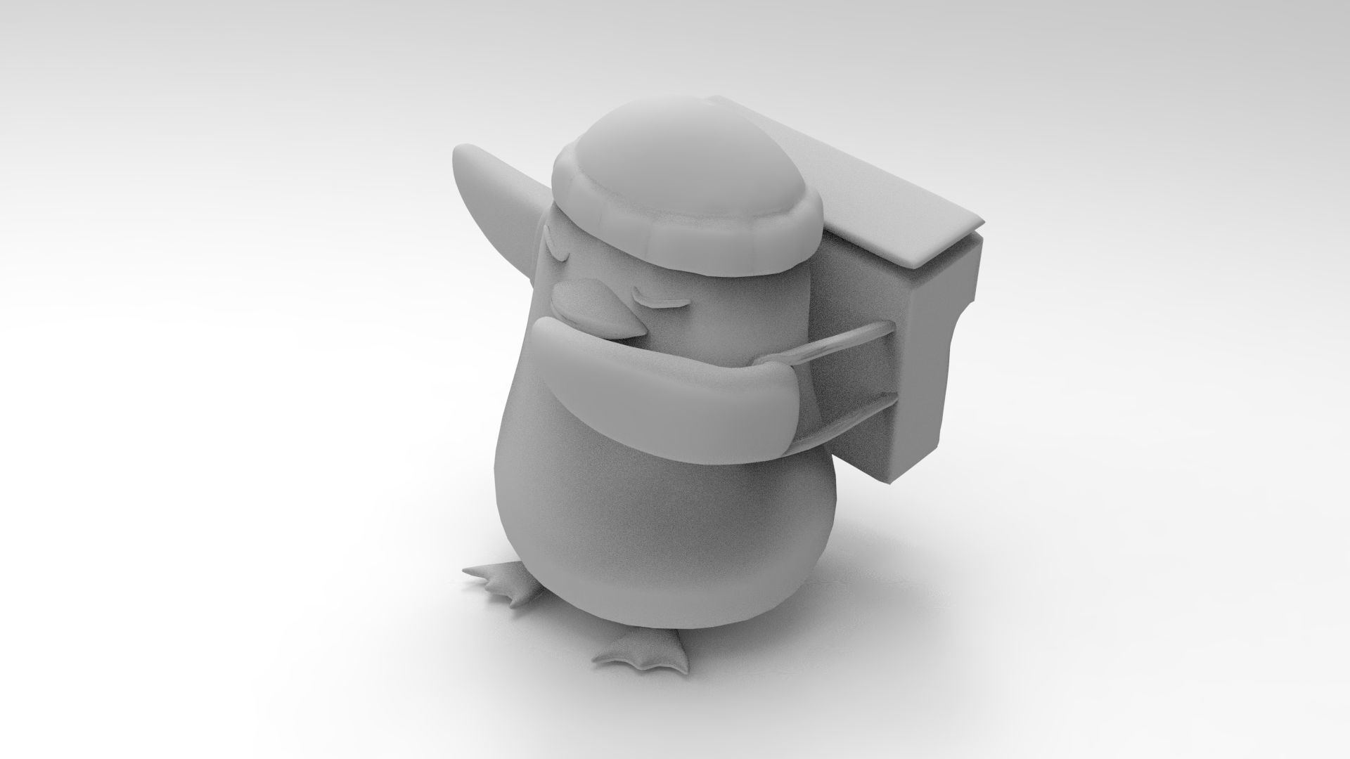 Penguin in hat 3D print model_7