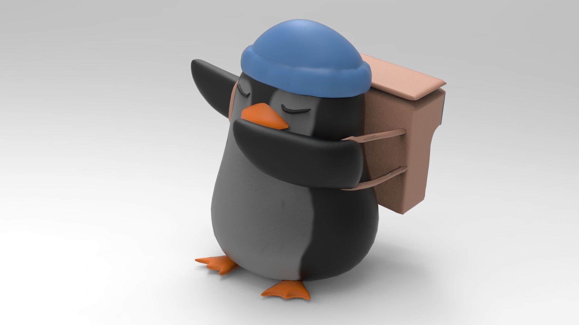 Penguin in hat 3D print model_1