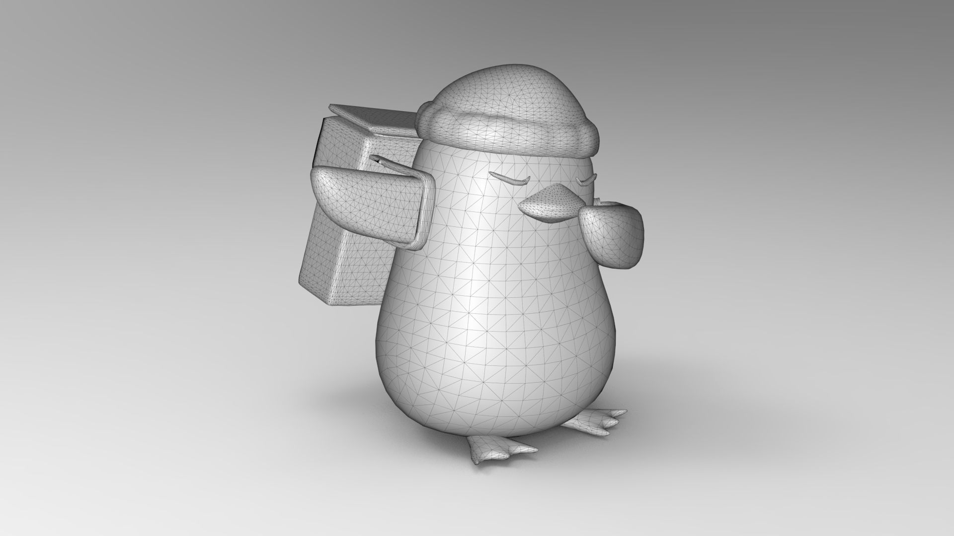 Penguin in hat 3D print model_6