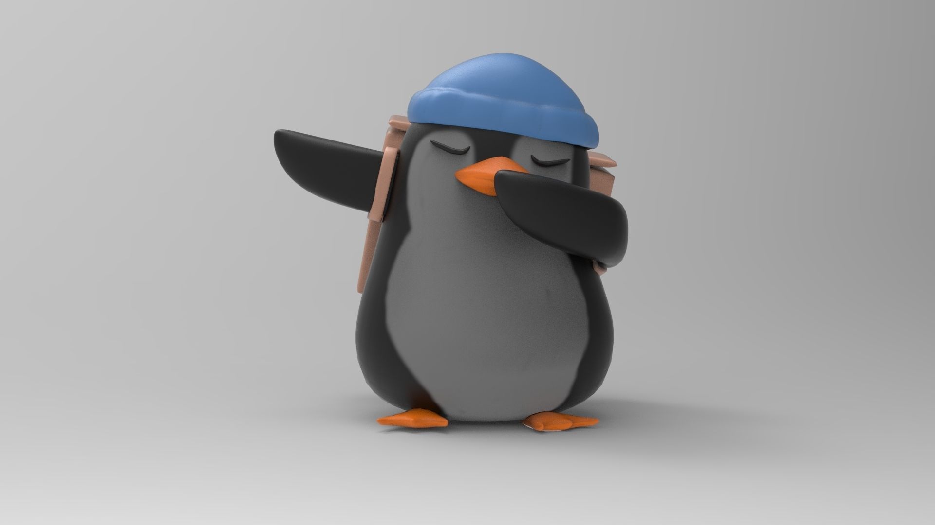 Penguin in hat 3D print model_4