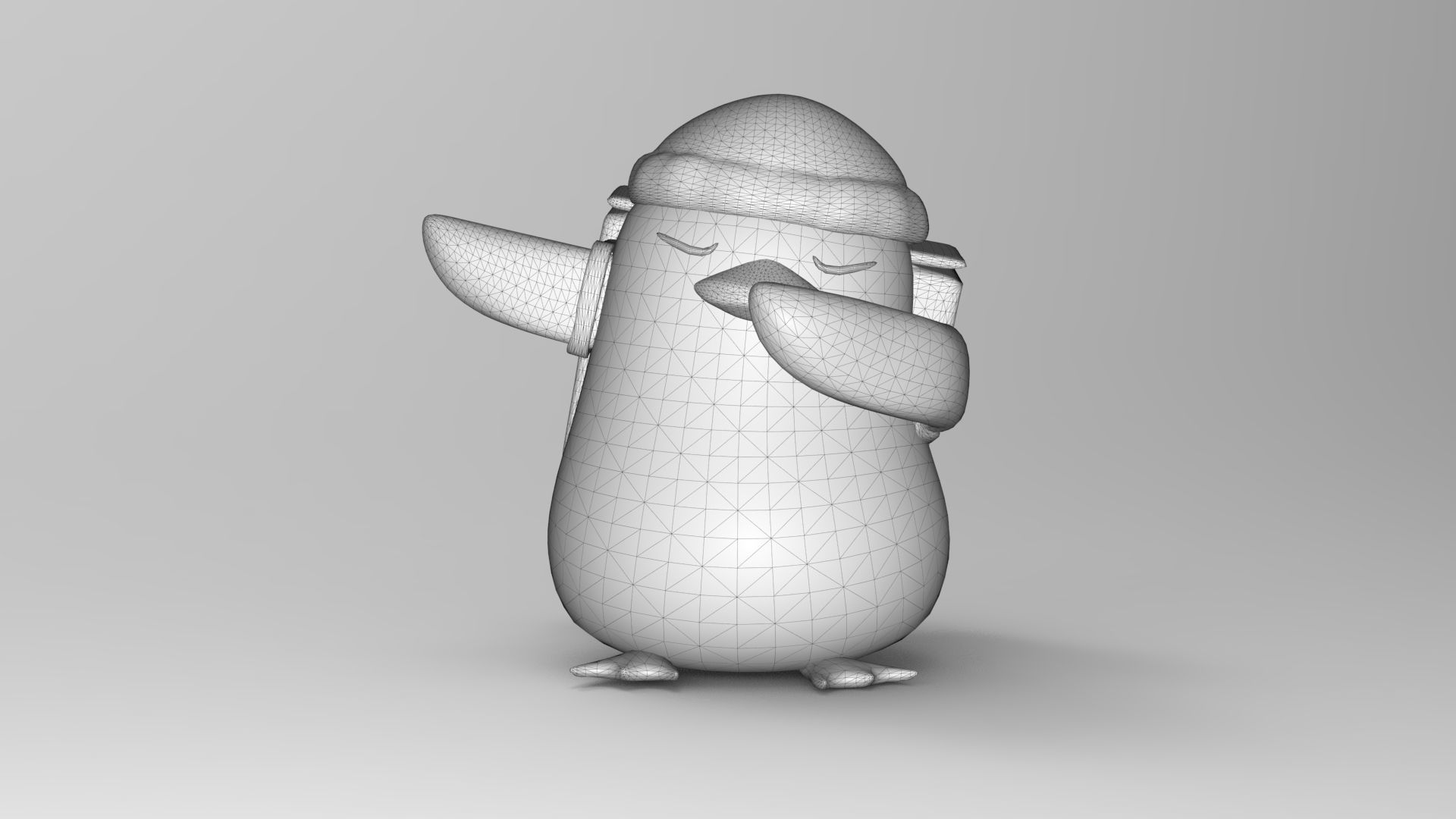 Penguin in hat 3D print model_5