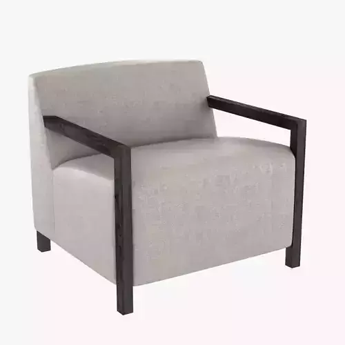 Custom made armchair with wood arms